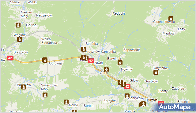 mapa Mroczków, Mroczków na mapie Targeo