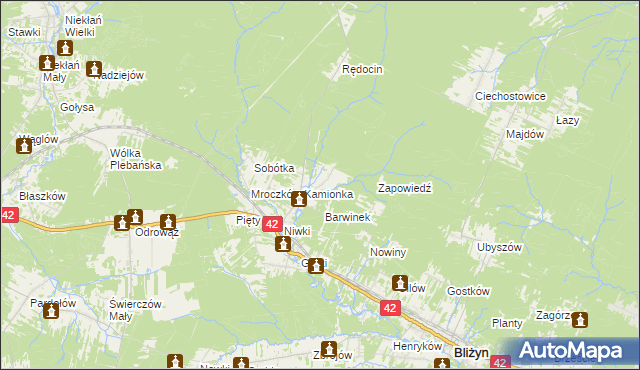mapa Mroczków-Kapturów, Mroczków-Kapturów na mapie Targeo