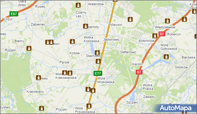 mapa Mroków gmina Lesznowola, Mroków gmina Lesznowola na mapie Targeo