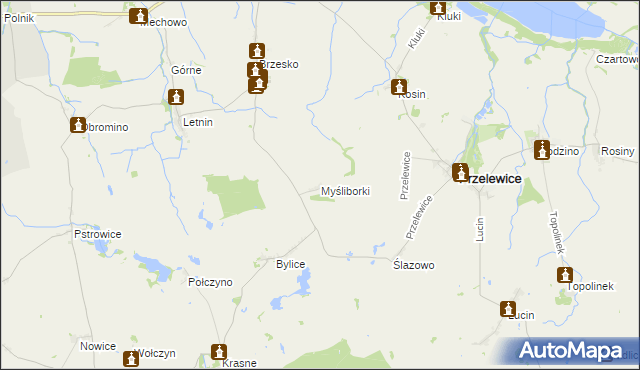 mapa Myśliborki, Myśliborki na mapie Targeo