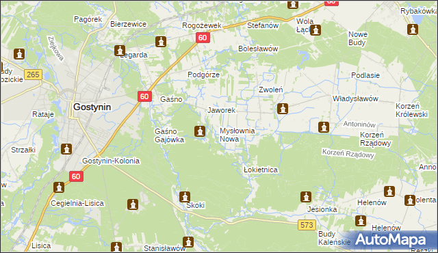 mapa Mysłownia Nowa, Mysłownia Nowa na mapie Targeo