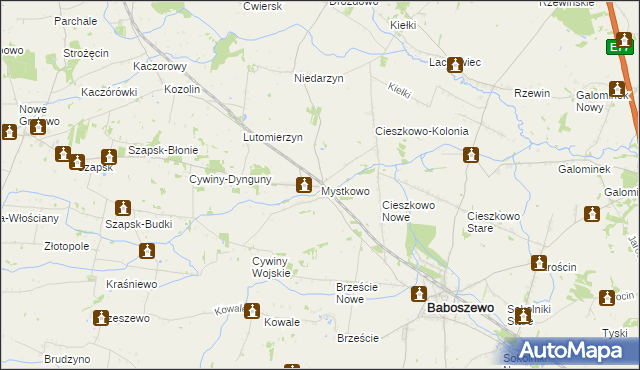 mapa Mystkowo, Mystkowo na mapie Targeo