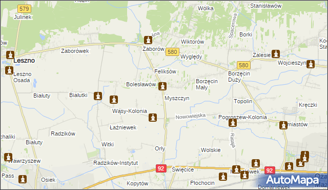 mapa Myszczyn, Myszczyn na mapie Targeo