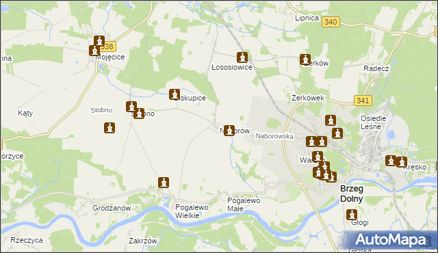 mapa Naborów, Naborów na mapie Targeo