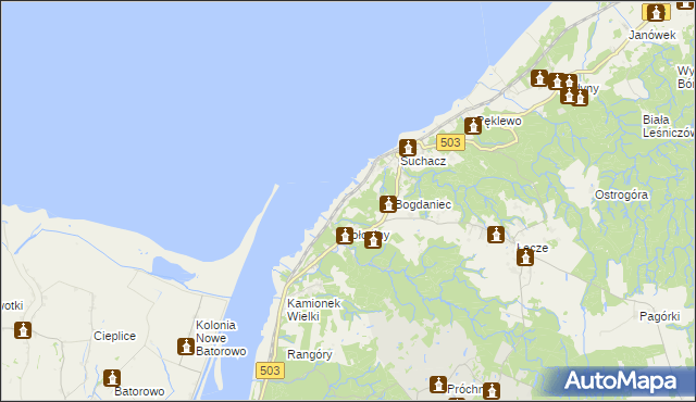 mapa Nadbrzeże gmina Tolkmicko, Nadbrzeże gmina Tolkmicko na mapie Targeo