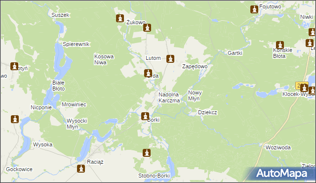 mapa Nadolna Karczma, Nadolna Karczma na mapie Targeo