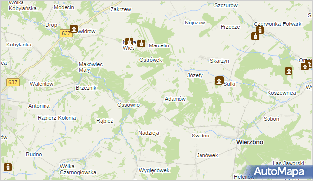 mapa Natolin gmina Wierzbno, Natolin gmina Wierzbno na mapie Targeo