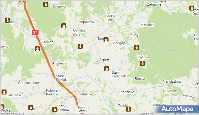 mapa Nętne, Nętne na mapie Targeo