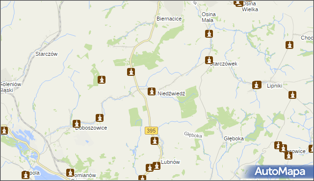 mapa Niedźwiedź gmina Ziębice, Niedźwiedź gmina Ziębice na mapie Targeo