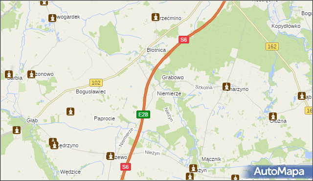 mapa Niemierze, Niemierze na mapie Targeo