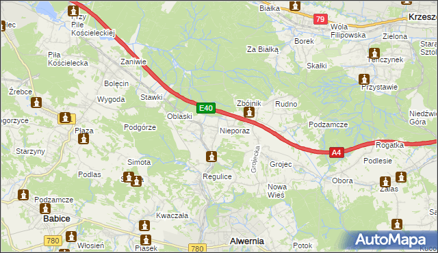 mapa Nieporaz, Nieporaz na mapie Targeo
