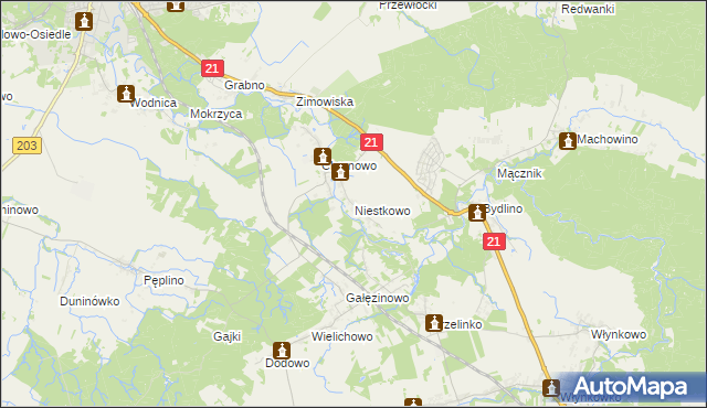 mapa Niestkowo, Niestkowo na mapie Targeo