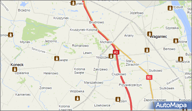 mapa Niszczewy, Niszczewy na mapie Targeo