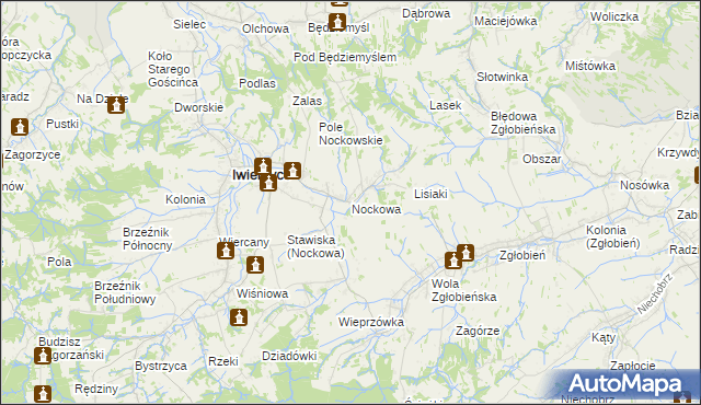mapa Nockowa, Nockowa na mapie Targeo