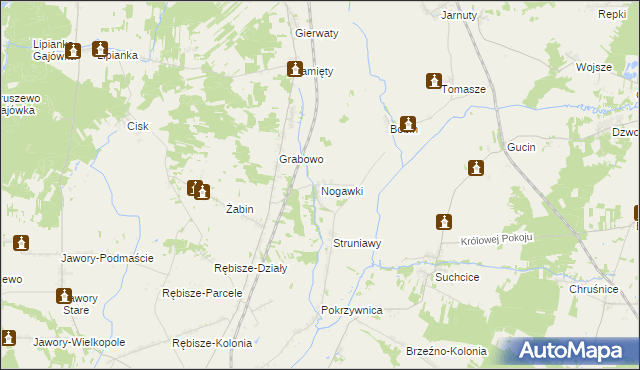 mapa Nogawki, Nogawki na mapie Targeo
