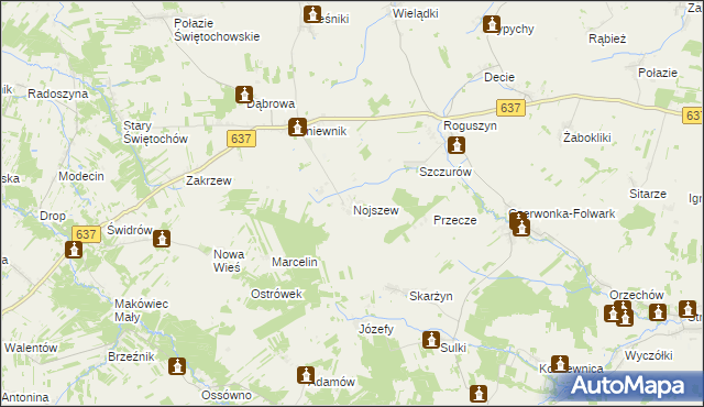 mapa Nojszew, Nojszew na mapie Targeo