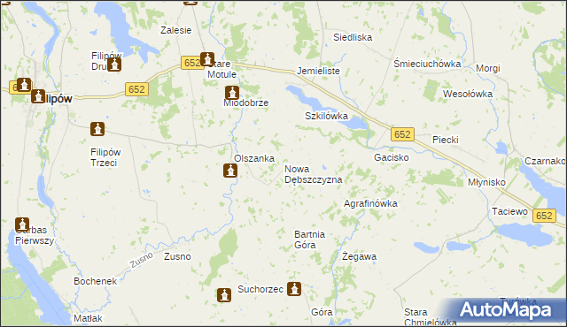 mapa Nowa Dębszczyzna, Nowa Dębszczyzna na mapie Targeo