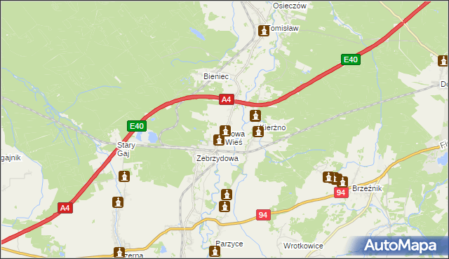 mapa Nowa Wieś gmina Nowogrodziec, Nowa Wieś gmina Nowogrodziec na mapie Targeo