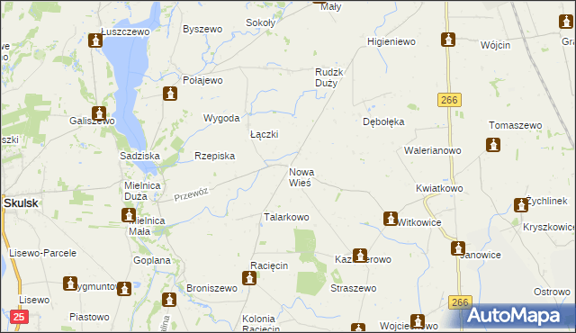 mapa Nowa Wieś gmina Piotrków Kujawski, Nowa Wieś gmina Piotrków Kujawski na mapie Targeo