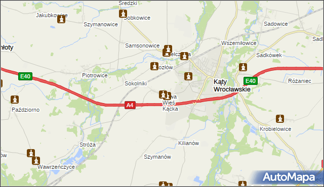 mapa Nowa Wieś Kącka, Nowa Wieś Kącka na mapie Targeo