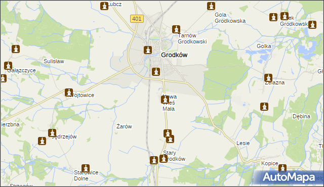 mapa Nowa Wieś Mała gmina Grodków, Nowa Wieś Mała gmina Grodków na mapie Targeo