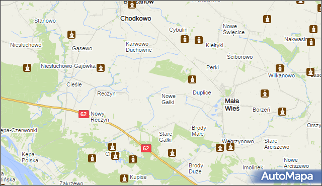 mapa Nowe Gałki, Nowe Gałki na mapie Targeo