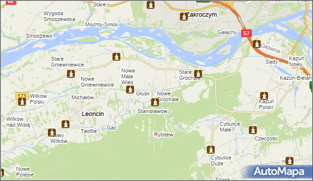 mapa Nowe Grochale, Nowe Grochale na mapie Targeo