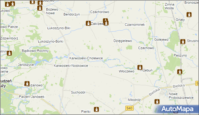 mapa Nowe Karwosieki, Nowe Karwosieki na mapie Targeo