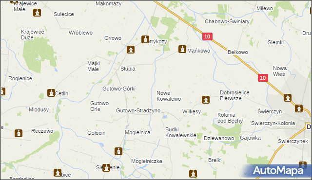 mapa Nowe Kowalewo, Nowe Kowalewo na mapie Targeo