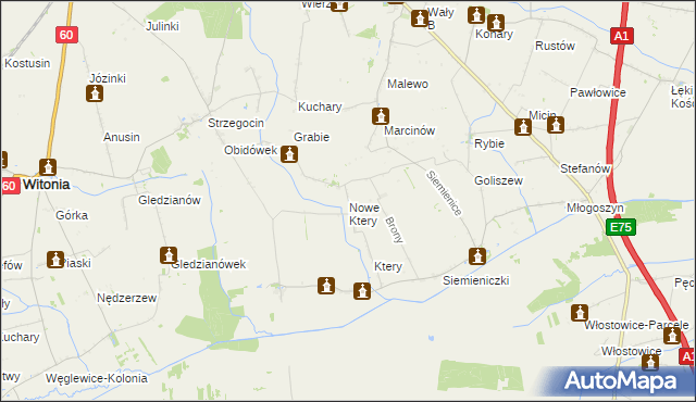 mapa Nowe Ktery, Nowe Ktery na mapie Targeo