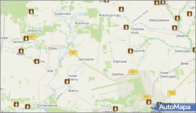 mapa Nowe Łęgonice, Nowe Łęgonice na mapie Targeo