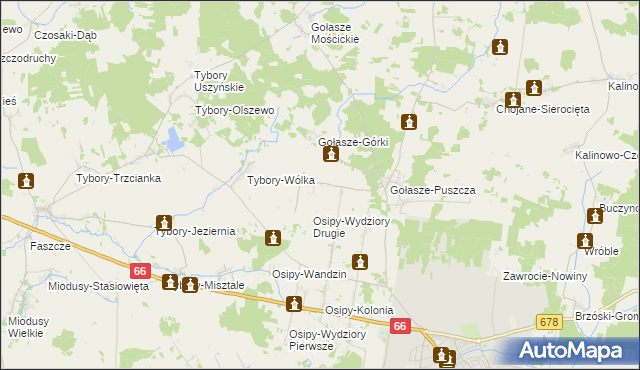 mapa Nowe Osipy, Nowe Osipy na mapie Targeo