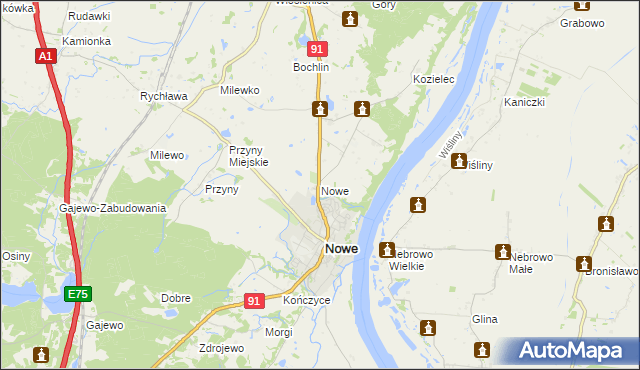 mapa Nowe powiat świecki, Nowe powiat świecki na mapie Targeo