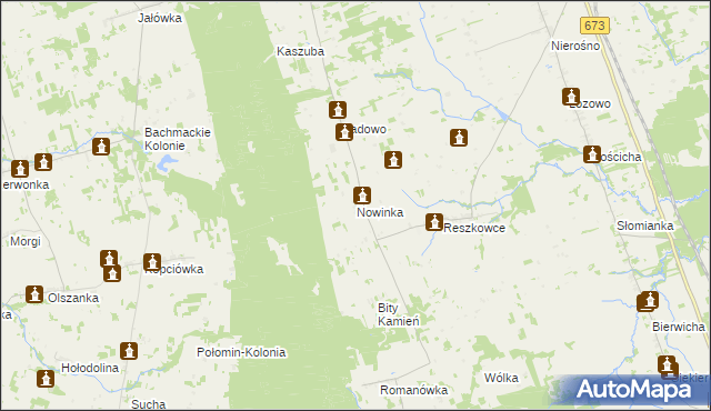 mapa Nowinka gmina Dąbrowa Białostocka, Nowinka gmina Dąbrowa Białostocka na mapie Targeo