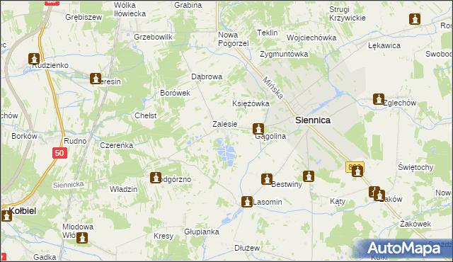 mapa Nowodwór gmina Siennica, Nowodwór gmina Siennica na mapie Targeo