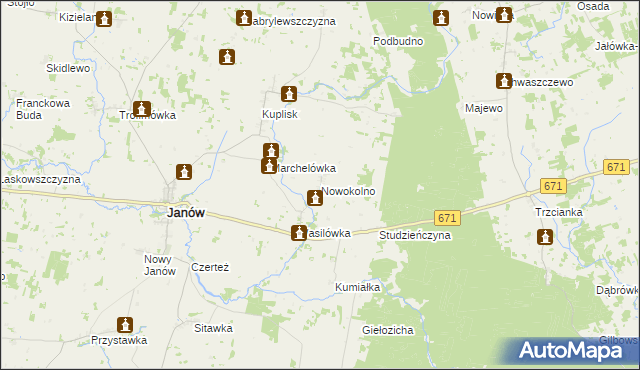 mapa Nowokolno, Nowokolno na mapie Targeo