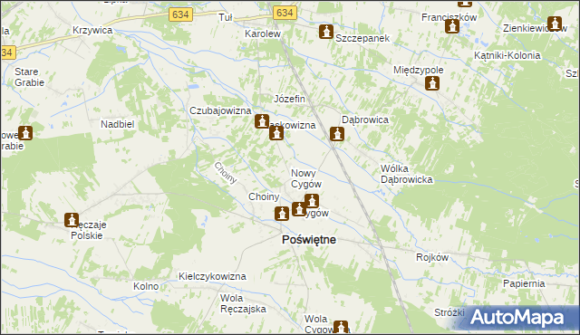 mapa Nowy Cygów, Nowy Cygów na mapie Targeo