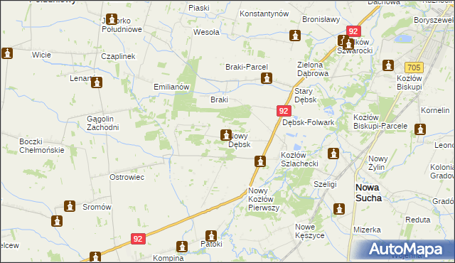 mapa Nowy Dębsk, Nowy Dębsk na mapie Targeo