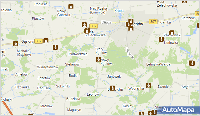 mapa Nowy Kębłów, Nowy Kębłów na mapie Targeo