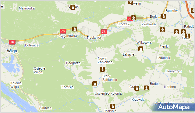 mapa Nowy Żabieniec, Nowy Żabieniec na mapie Targeo