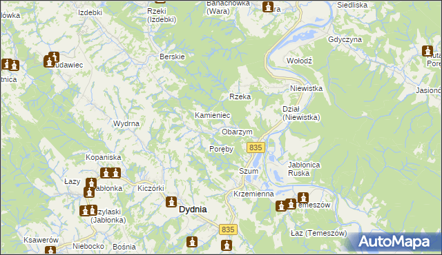 mapa Obarzym, Obarzym na mapie Targeo