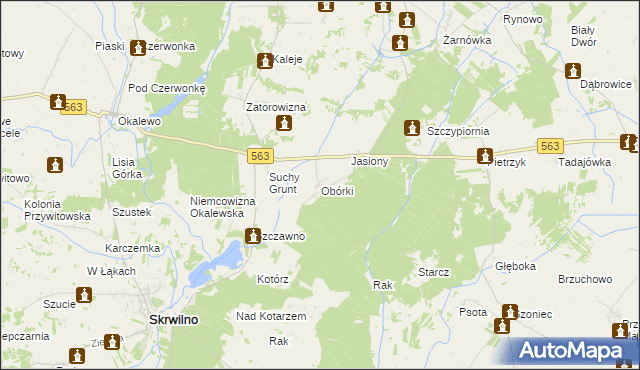 mapa Obórki gmina Lubowidz, Obórki gmina Lubowidz na mapie Targeo