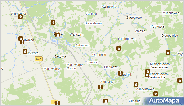 mapa Ogrodniki gmina Sidra, Ogrodniki gmina Sidra na mapie Targeo