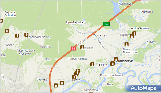 mapa Ojcowizna, Ojcowizna na mapie Targeo