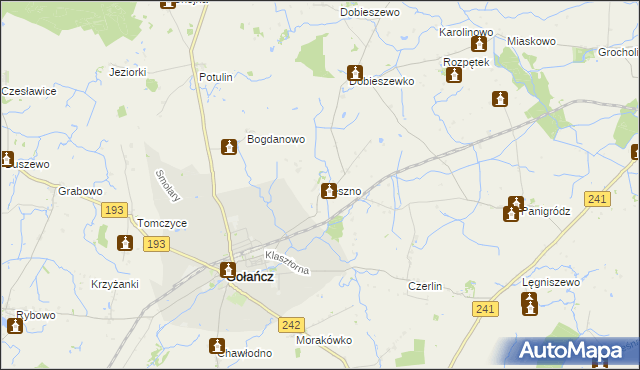 mapa Oleszno gmina Gołańcz, Oleszno gmina Gołańcz na mapie Targeo