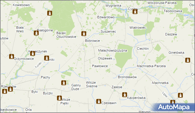 mapa Olszewek gmina Mszczonów, Olszewek gmina Mszczonów na mapie Targeo