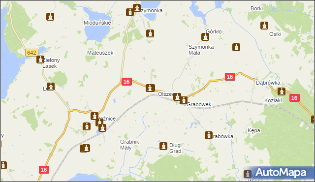 mapa Olszewo gmina Mikołajki, Olszewo gmina Mikołajki na mapie Targeo