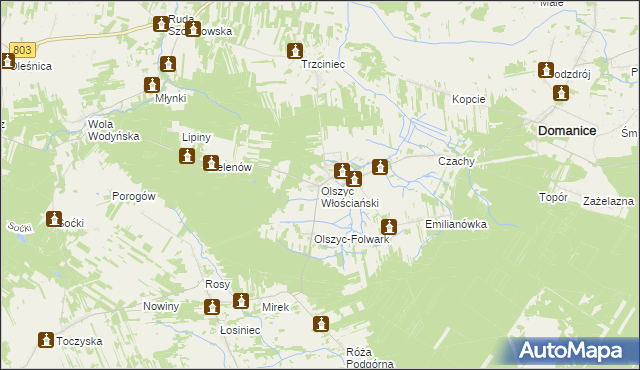 mapa Olszyc Włościański, Olszyc Włościański na mapie Targeo