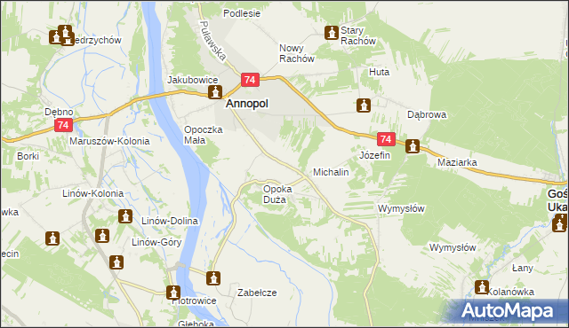 mapa Opoka-Kolonia, Opoka-Kolonia na mapie Targeo