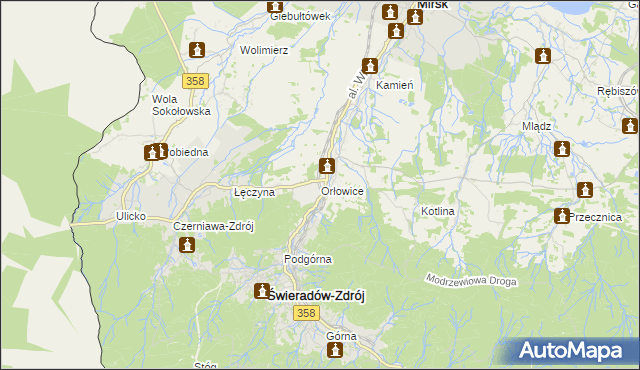 mapa Orłowice, Orłowice na mapie Targeo